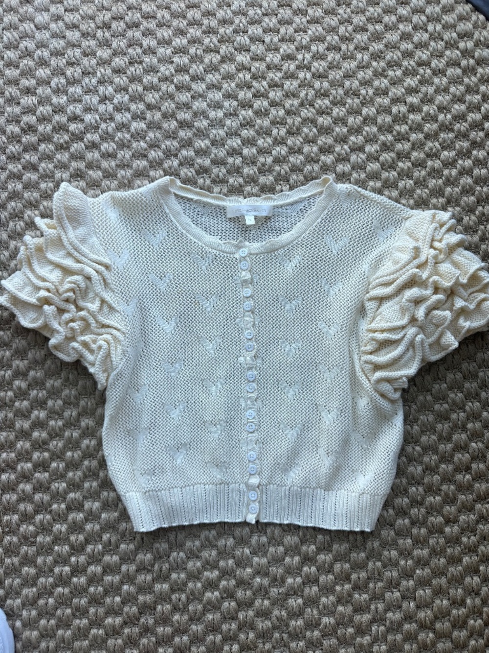 Cropped Cream LoveShack Fancy Top